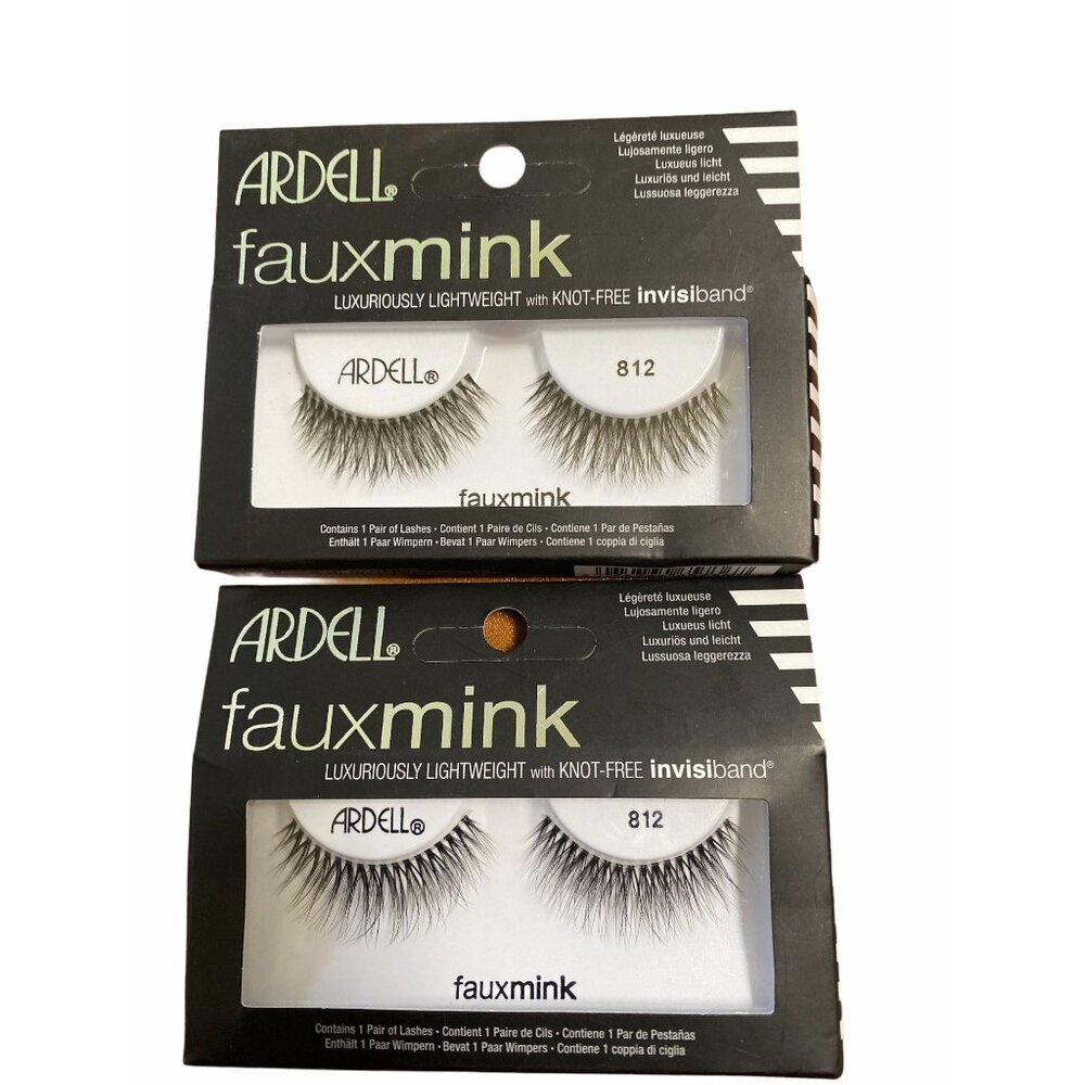 Ardell Faux Mink Lashes 812 Luxuriously Lightweight Knot Free Invisiband 2 Packs